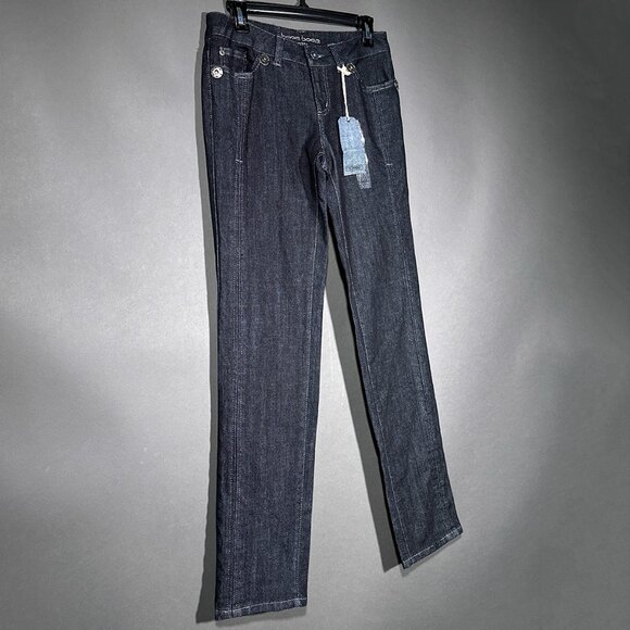 Boom Boom Jeans Denim - Boom Boom Jeans Dark Wash Denim With Silver Threads Juniors Size 7